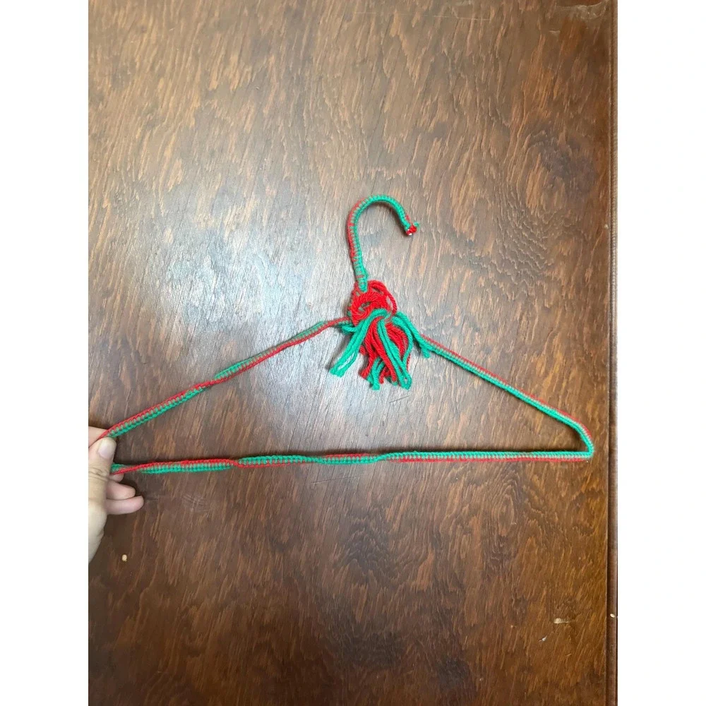 Vintage Crochet Hangers Set of 4 with Embellishments
